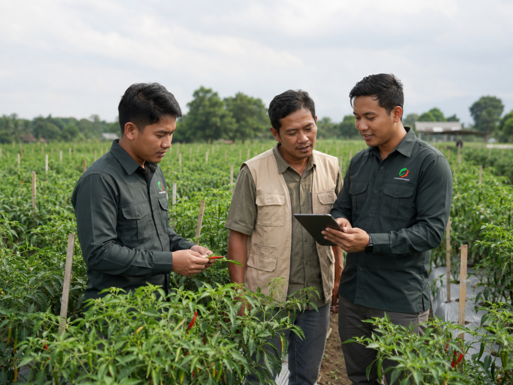 Tim PT Agro Mitra Berjaya melakukan koordinasi dan pemeriksaan kegiatan
