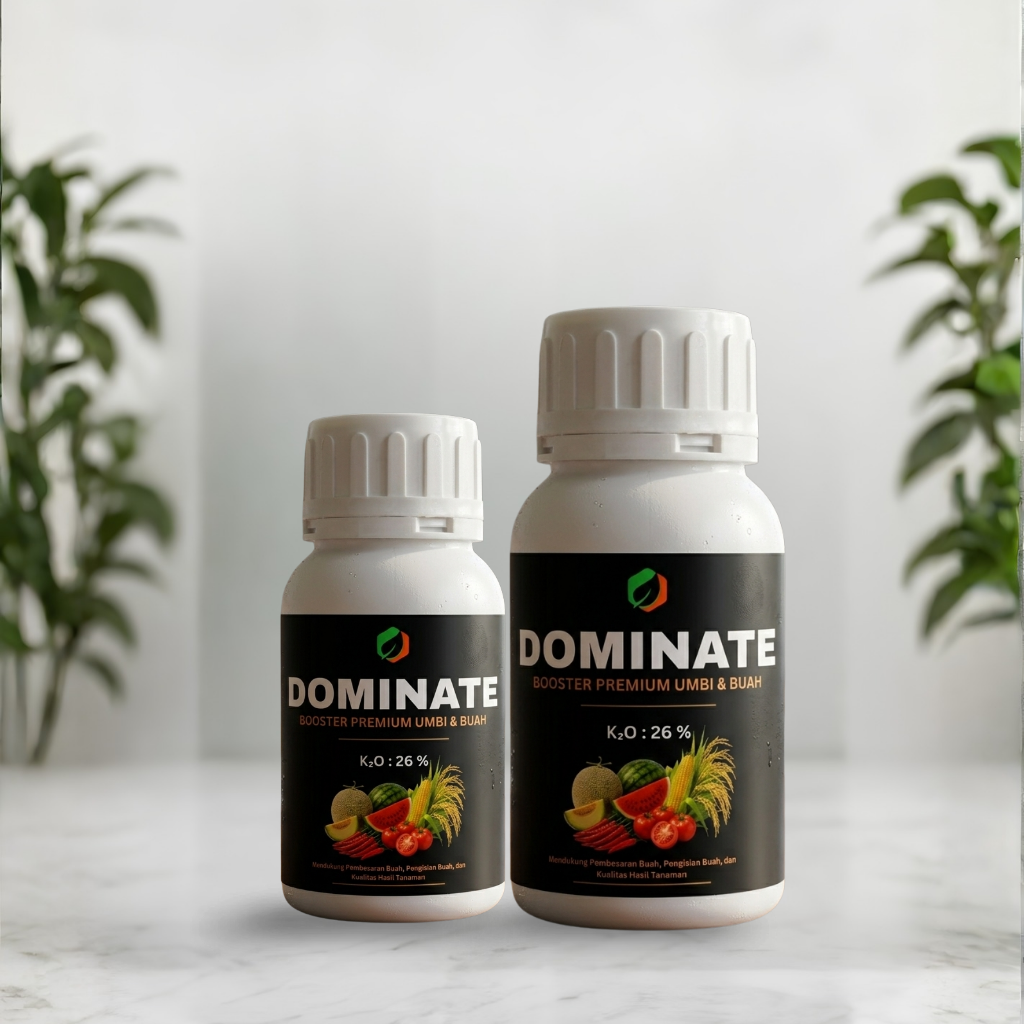 Produk DOMINATE booster premium untuk umbi dan buah