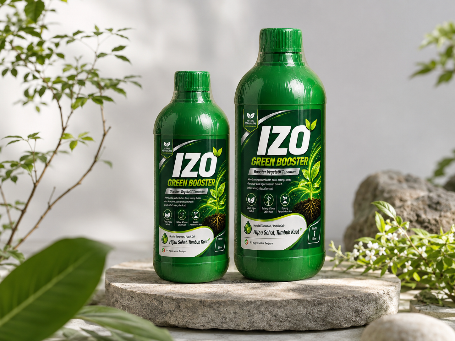 Produk IZO Green Booster nutrisi tanaman ekonomis untuk fase vegetatif