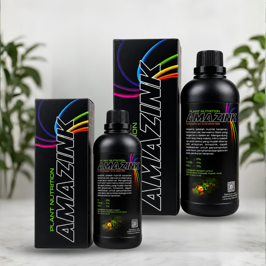 Pilihan kemasan AMAZINK 500 ml dan 1000 ml
